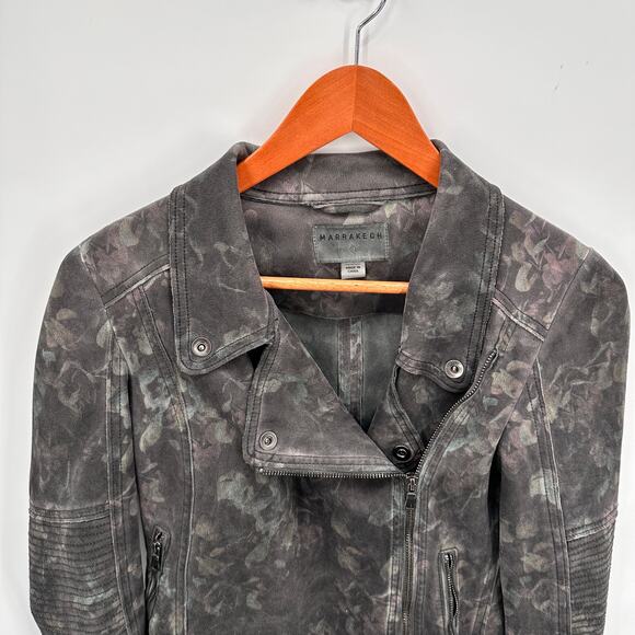 MARRAKECH Marni Asymmetrical Zip Suede Jacket in Antique Faded Floral // XS - Picture 3 of 11